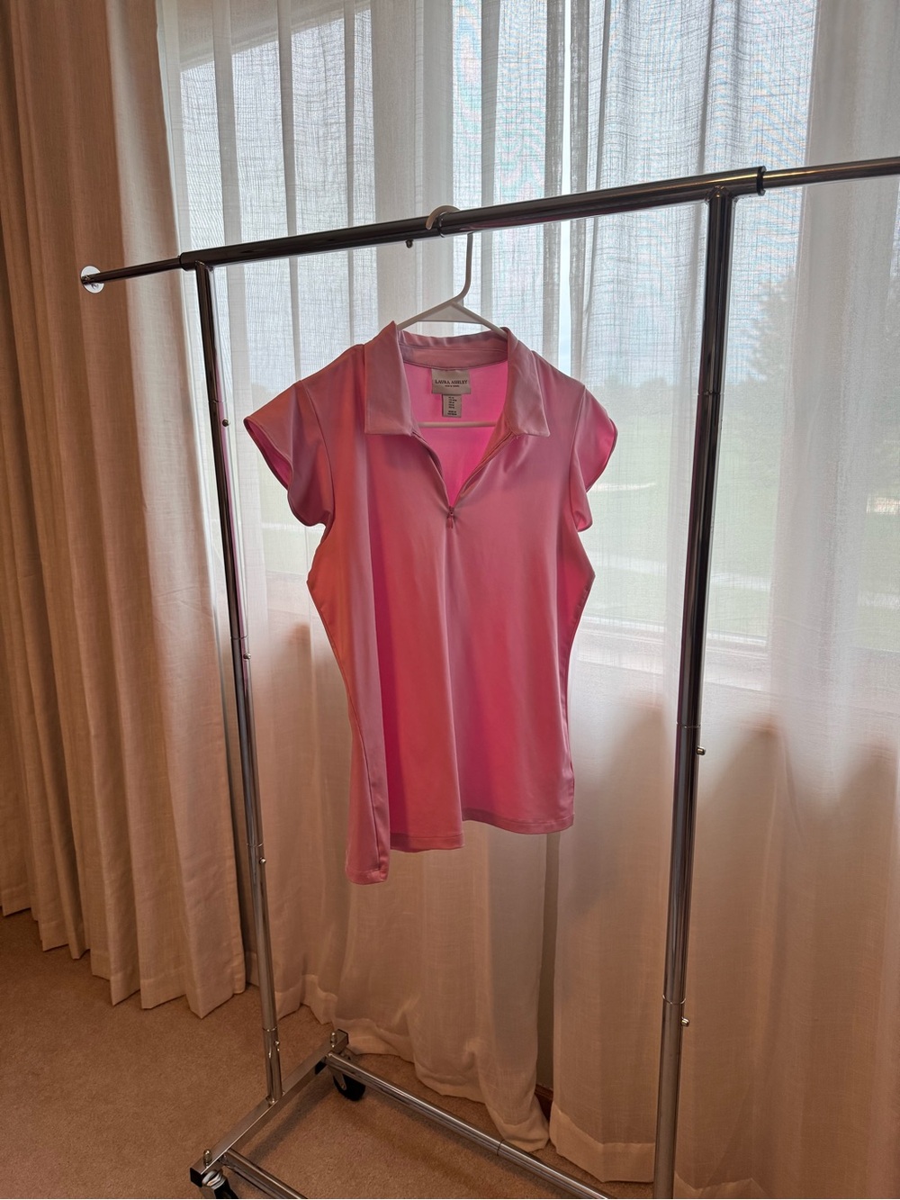 Laura Ashley Pink Short Sleeve Polo Top